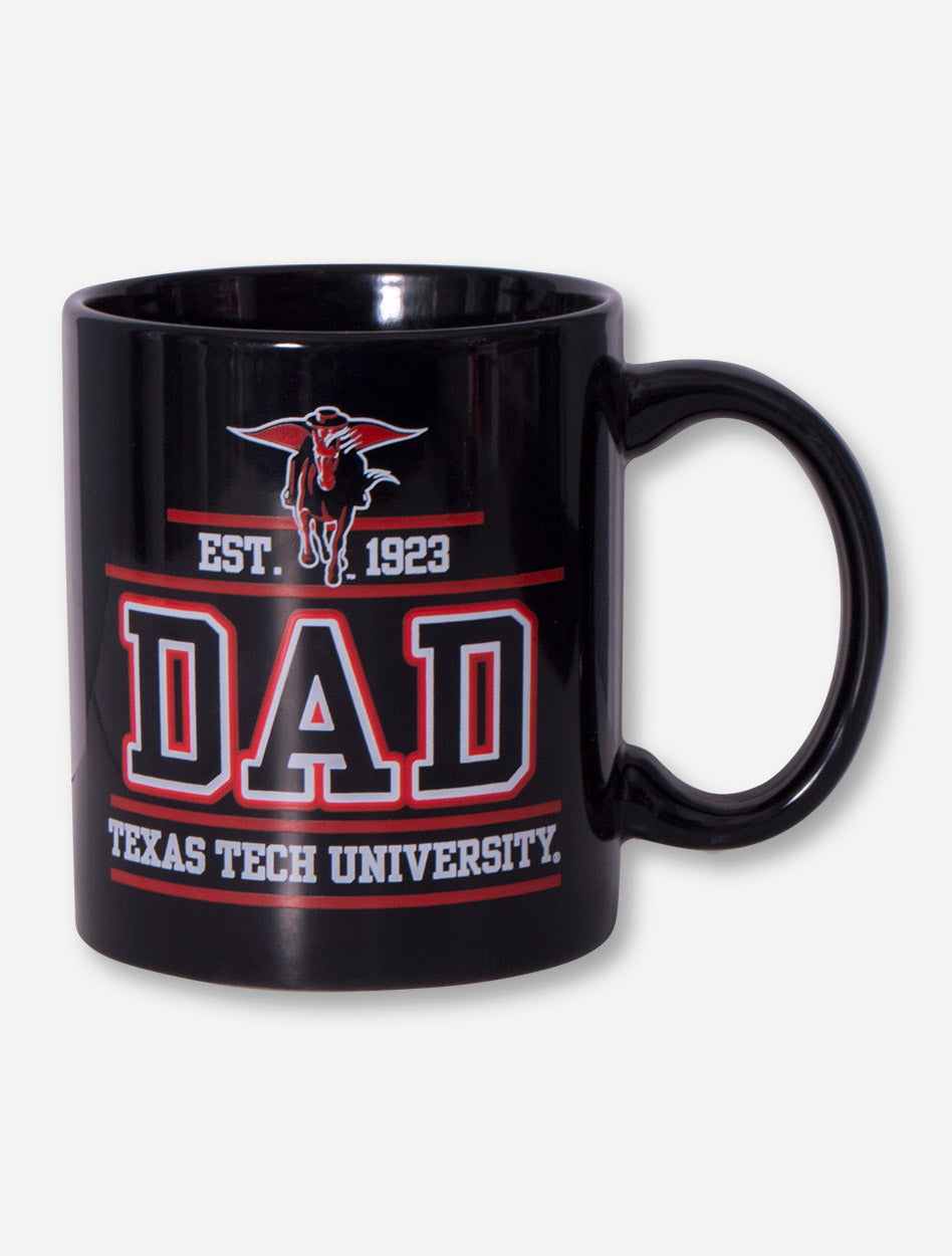 Texas Tech DAD on Black Coffee Mug