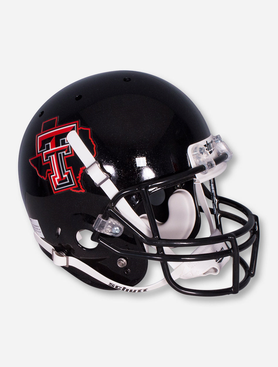 black football helmet maroon star Schutt Texas Star on Black Replica Helmet
