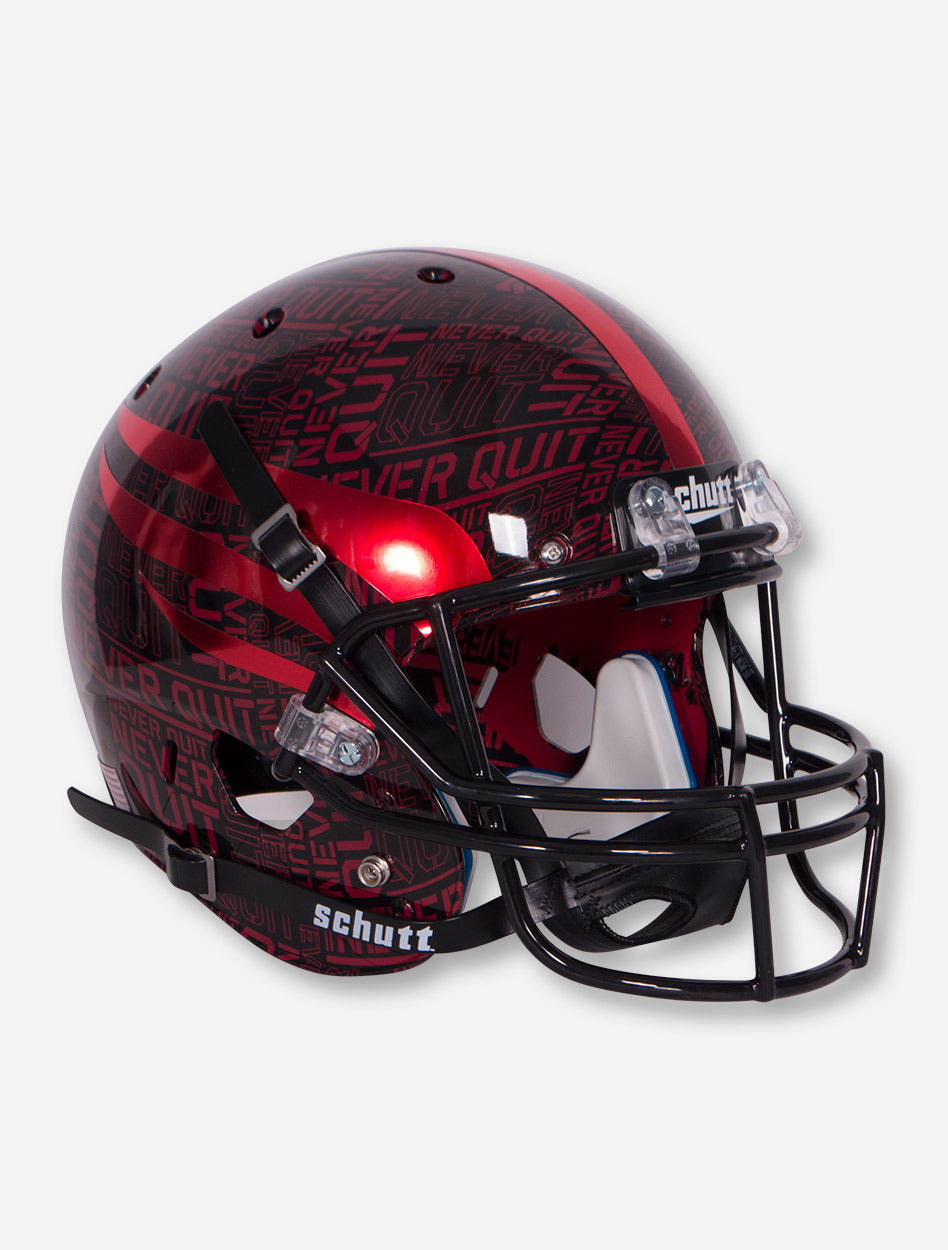 cool red football helmets Schutt Texas Tech Lone Survivor/ Never Quit Red and Black Replica Helmet