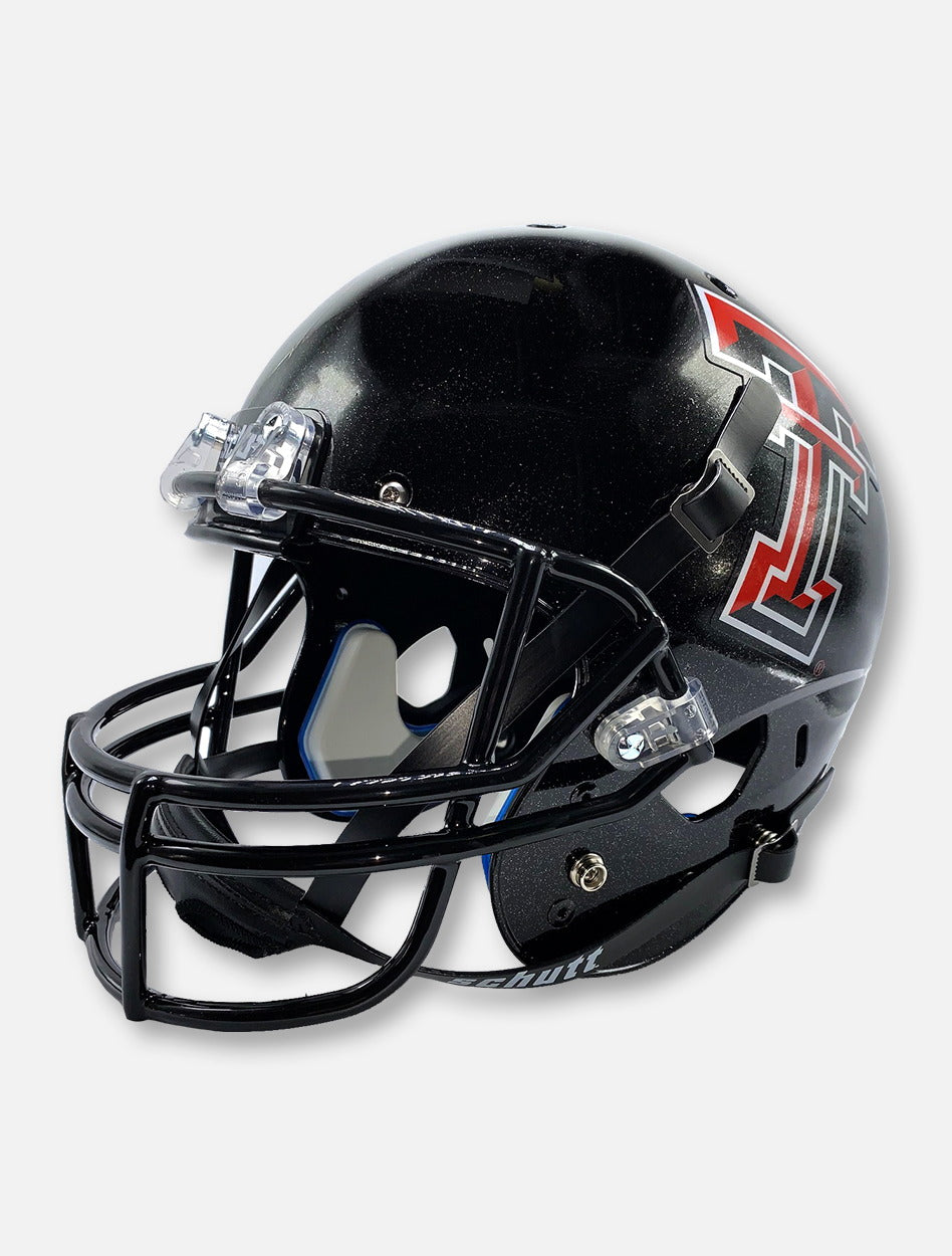 black raiders football helmet Schutt Texas Tech Red Raiders Bass Boat Reflective Finish Black Replic – Red Raider Outfitter