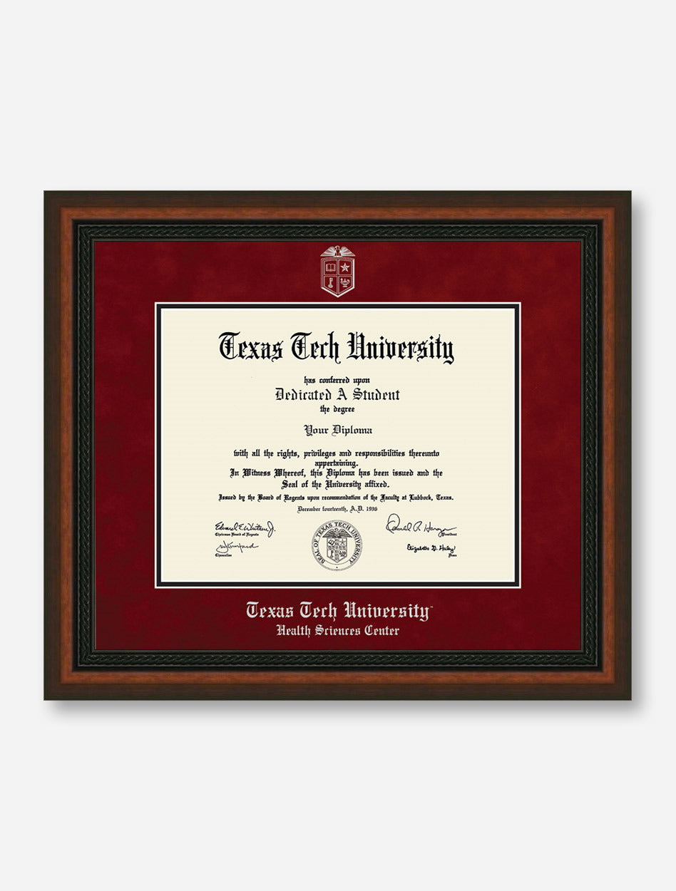 HSC Silver Embossed Mahogany Rope Red Suede Diploma Frame T8
