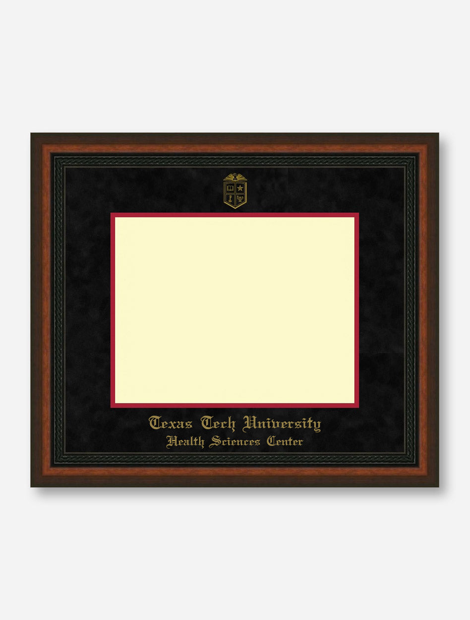 HSC Gold Embossed Mahogany Rope Black Suede Diploma Frame T7