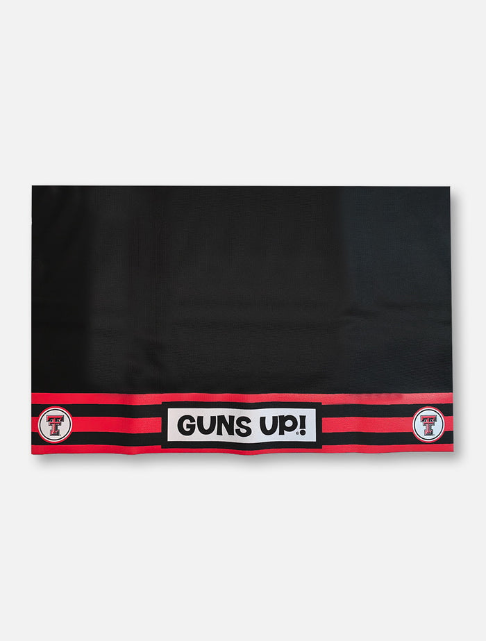 Texas Tech Double T "Gun's Up" Black Vinyl Grill Mat