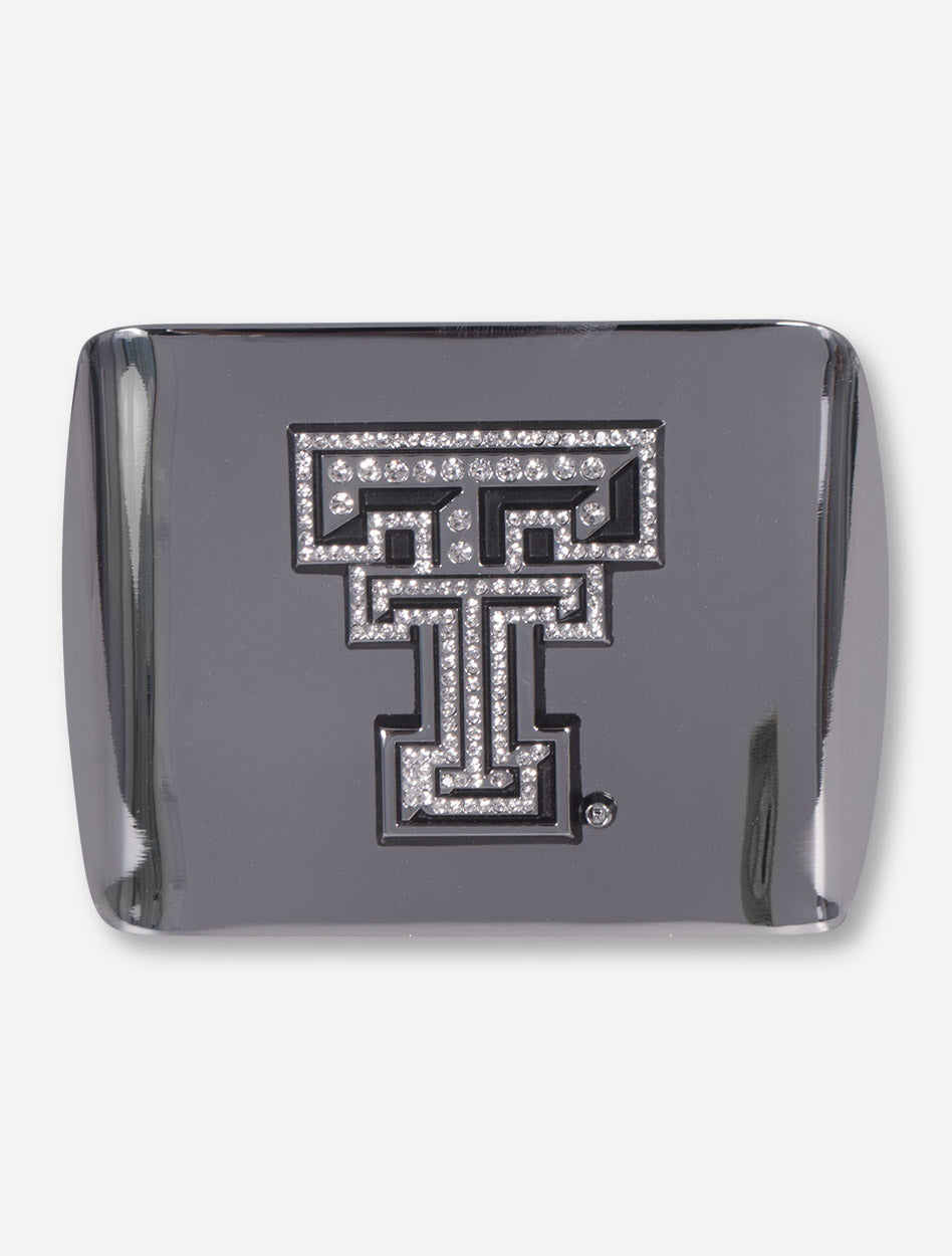 Texas Tech Chrome and Rhinestone Double T on Chrome Hitch Cover