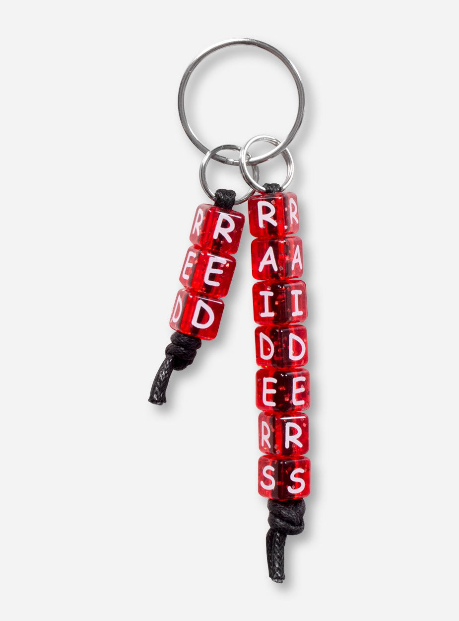 Red Raiders Beaded Red & Black Keychain