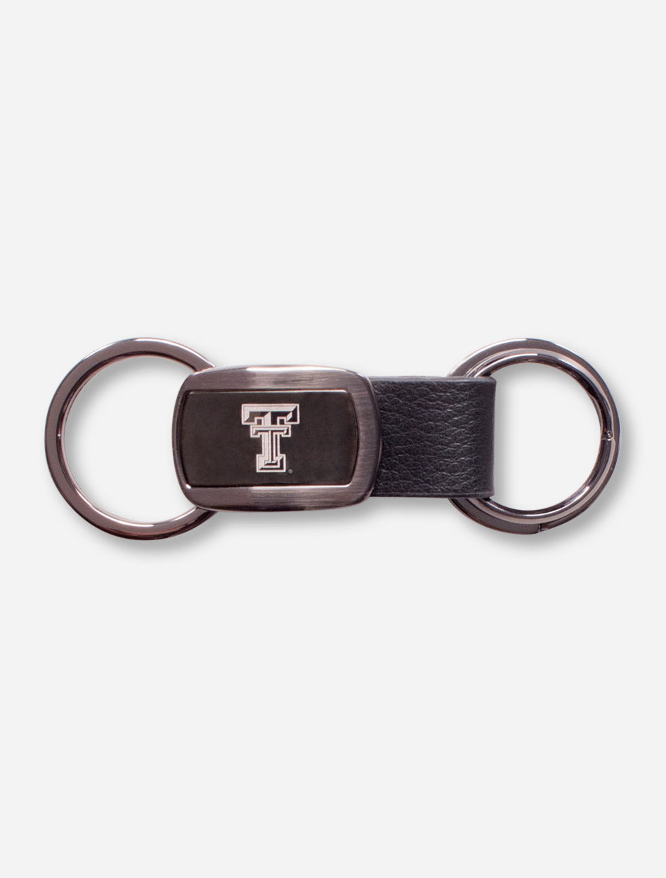 Texas Tech "Prestige" Metal and Leather Keychain