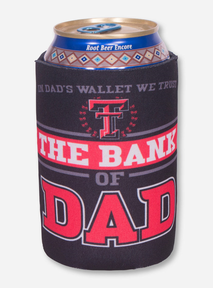 The Bank of Dad Black Can Cooler - Texas Tech