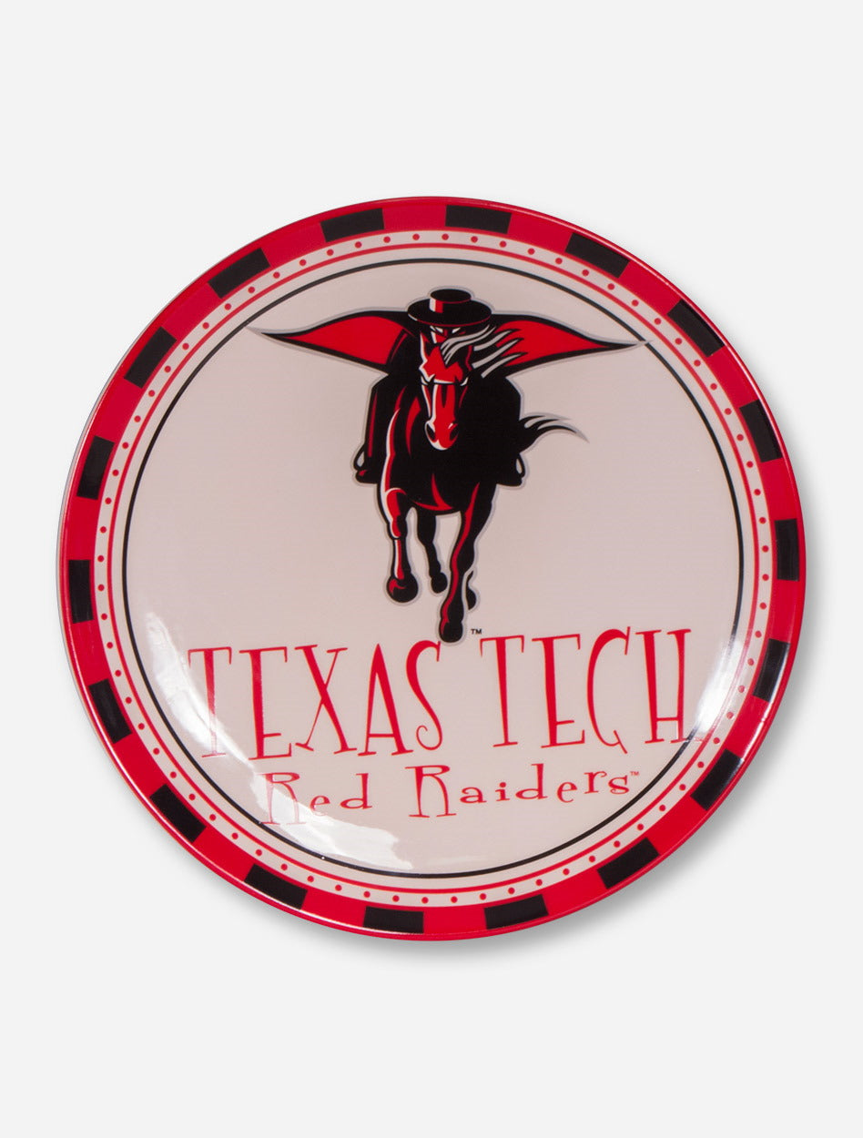 Masked Rider & Texas Tech on White Serving Platter