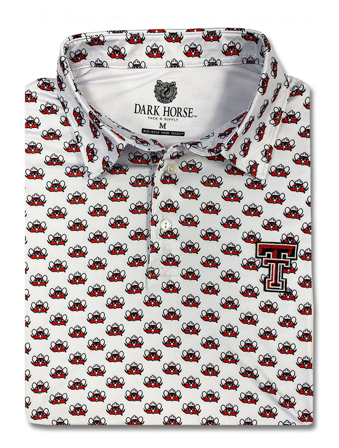 Texas Tech Dark Horse "Raider Red" Premium White Men's Polo