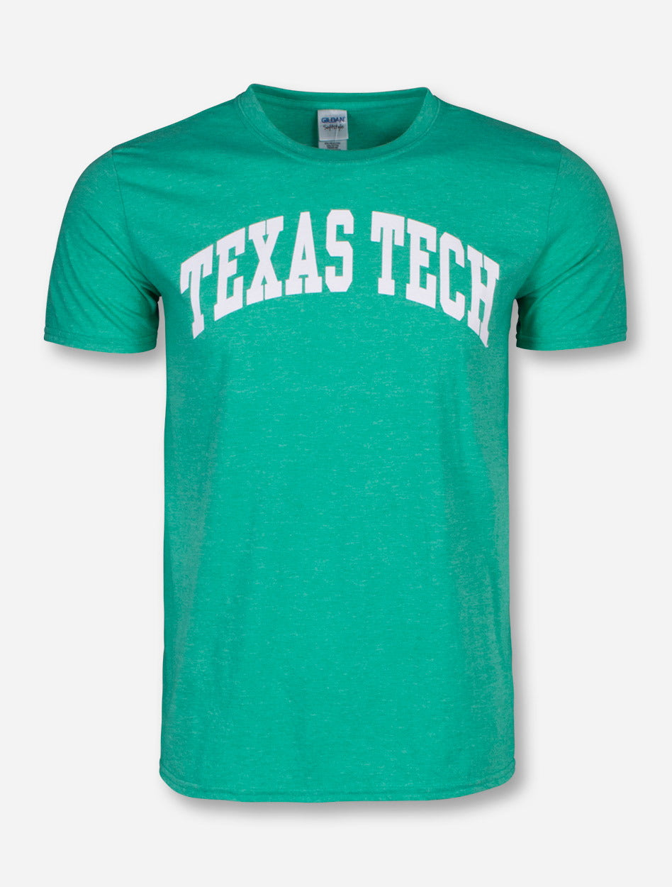Classic Texas Tech Arch in White on Irish Green T-Shirt