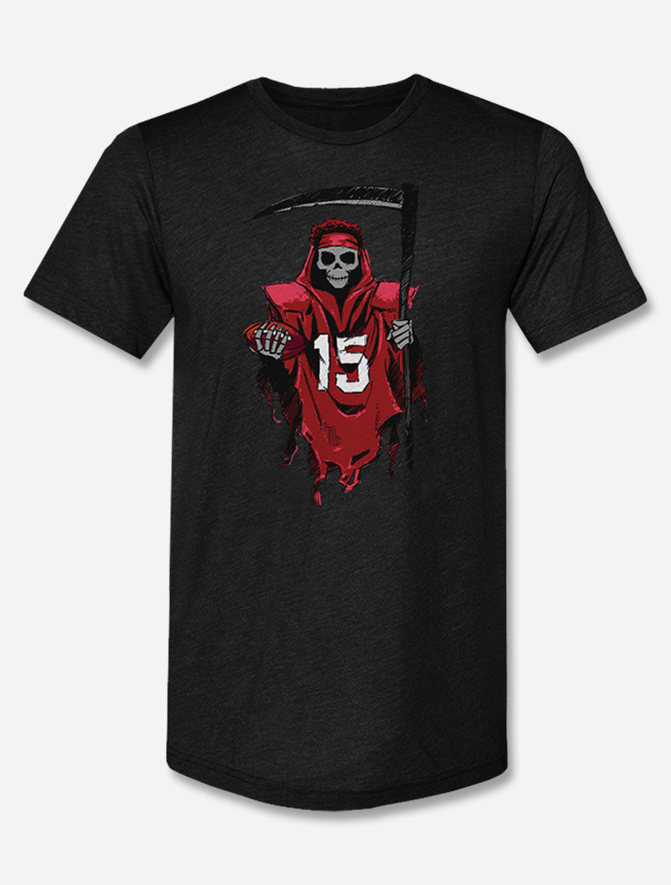 Level 500 Texas Tech Red Raiders Patrick Mahomes Grim Reaper T-Shirt in Black, Size: XL, Sold by Red Raider Outfitters