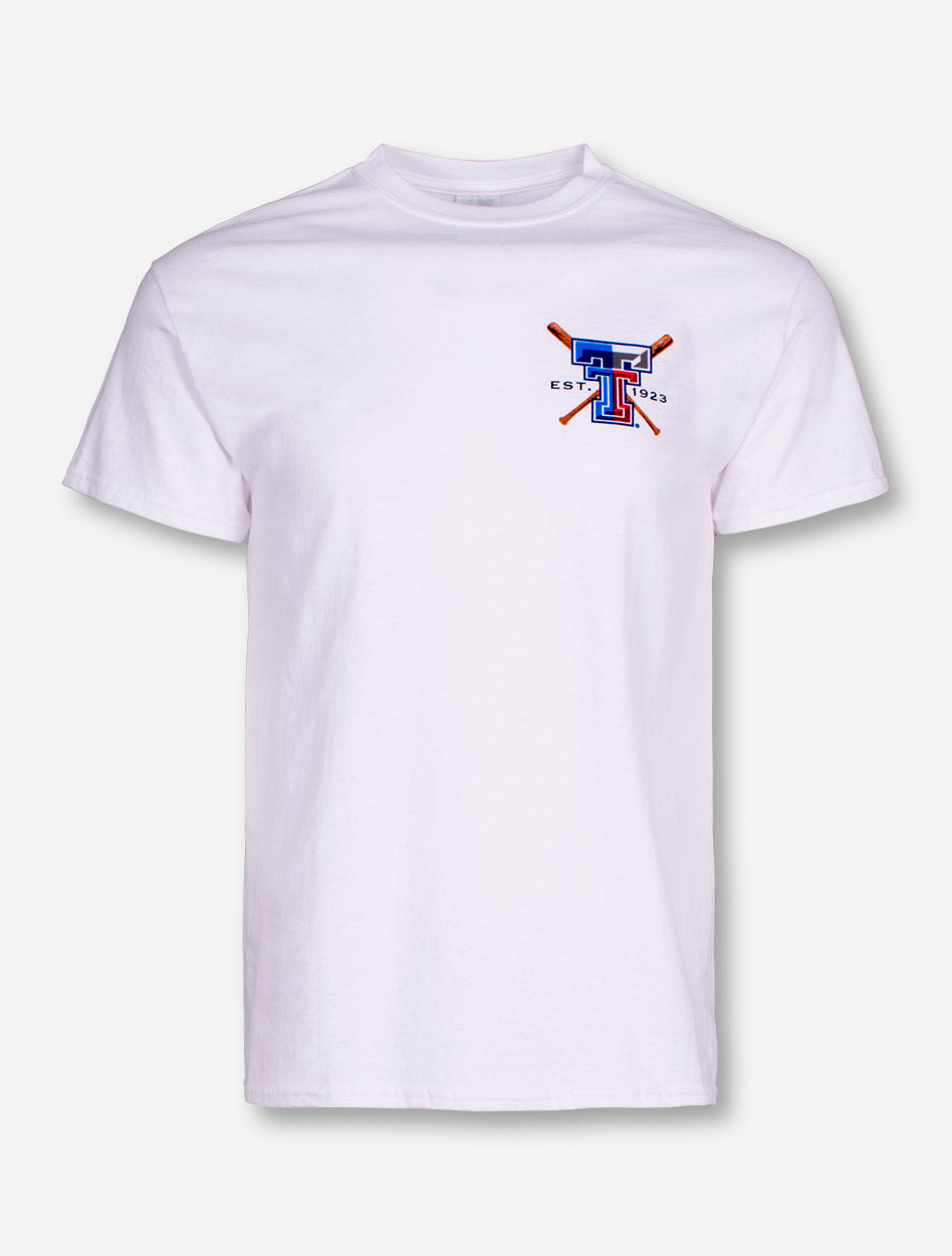 Texas Tech Red Raiders Baseball Bat on White T-Shirt