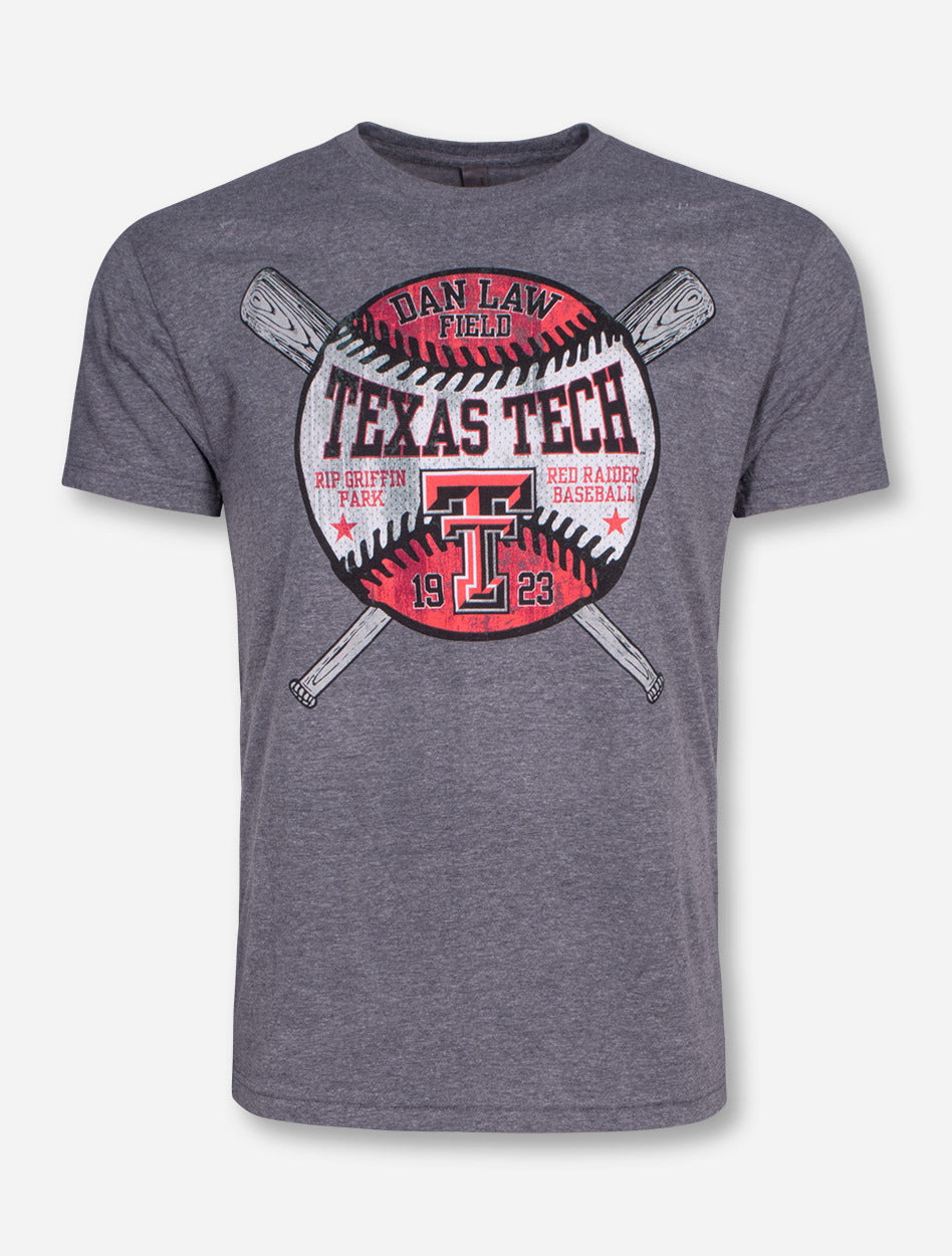 Texas Tech Red Raiders Dan Law Field Celebrate Baseball on Heather Grey T-Shirt