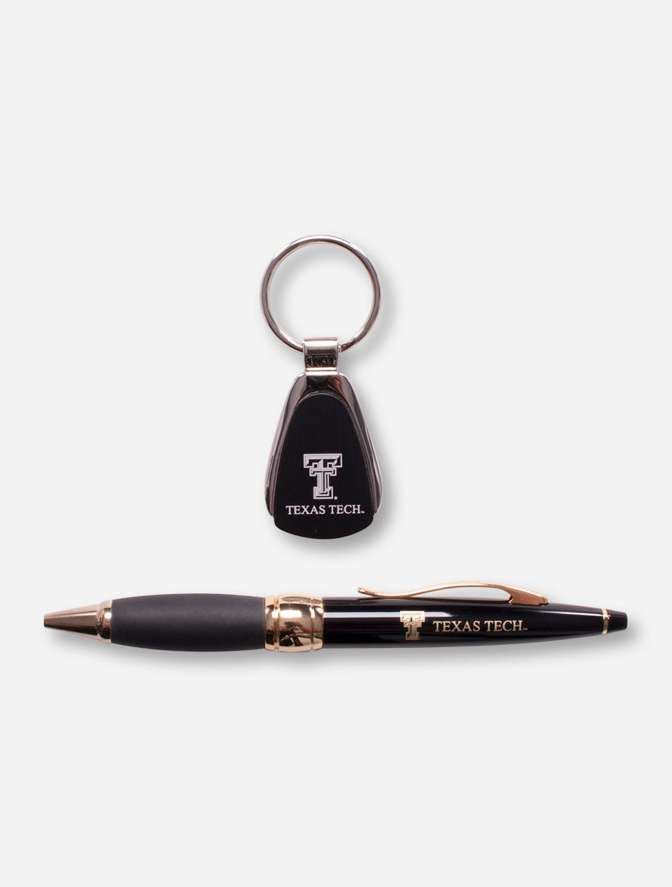 Texas Tech Ballpoint Pen and Teardrop Keychain Gift Set
