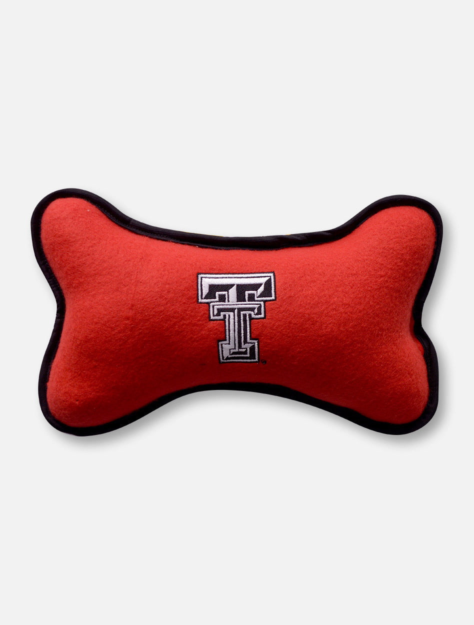 Fleece Texas Tech Patterned Large Black & Red Dog Toy