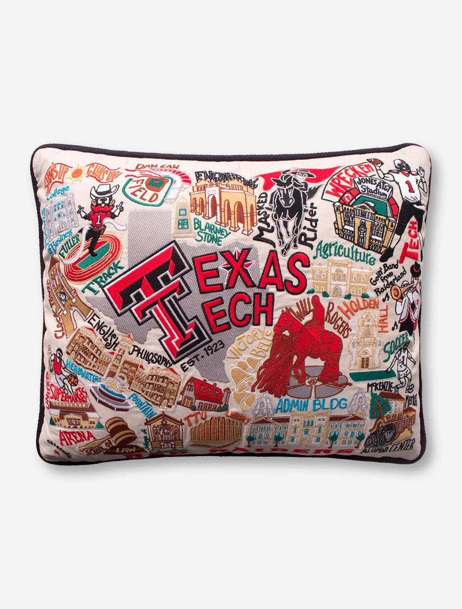 Catstudio Embroidered Texas Tech Red Raiders Decorative Pillow