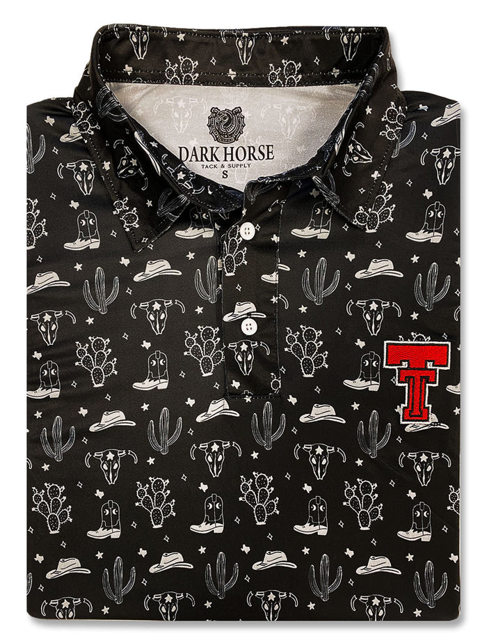Texas Tech Dark Horse "The Desert" Black Men's Polo