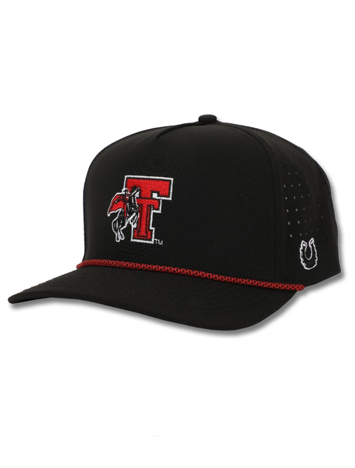 Texas Tech Dark Horse Throwback "Rearing Rider" Black Sport Snapback Cap