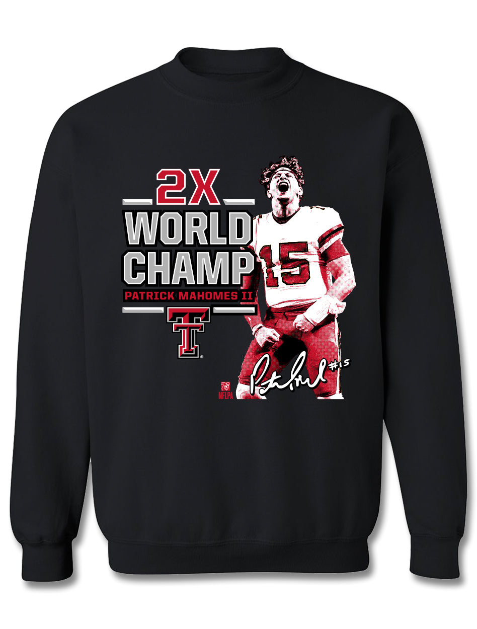 Red Raider Outfitter Texas Tech Mahomes World Champ Flex Black T-Shirt in Black, Size: L, Sold by Red Raider Outfitters