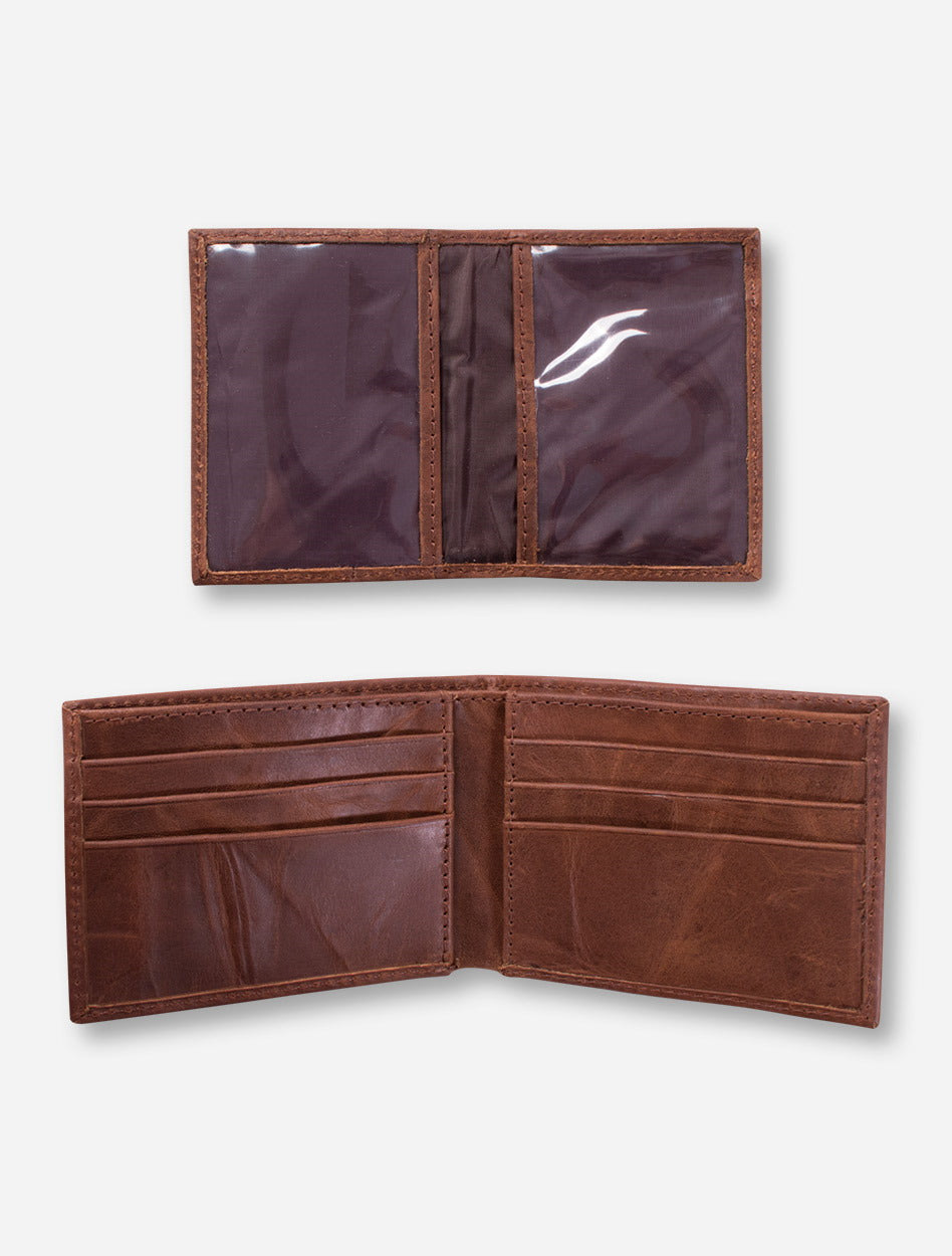 Texas Tech Bi-Fold Brown Leather Wallet