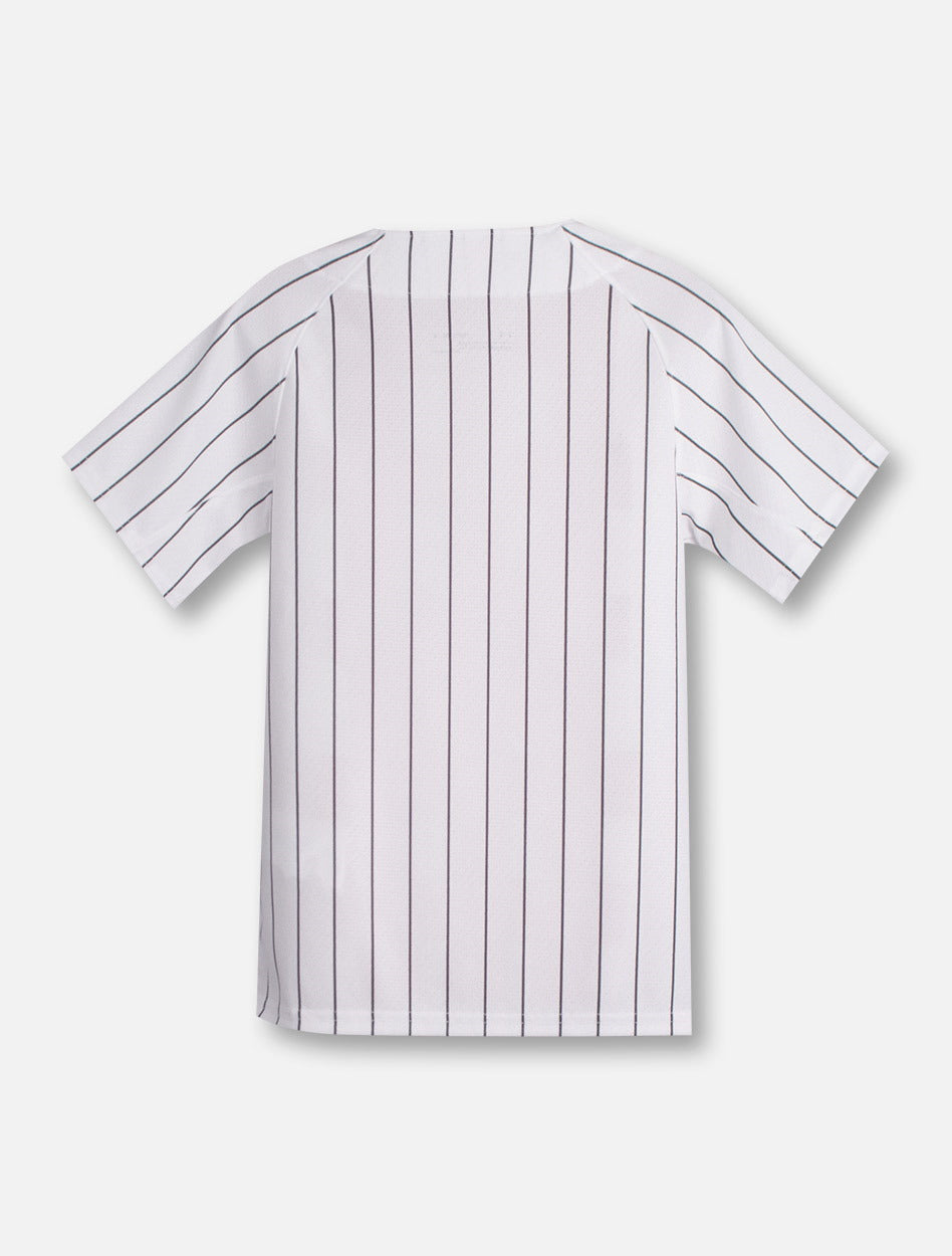 raiders pinstripe baseball jersey