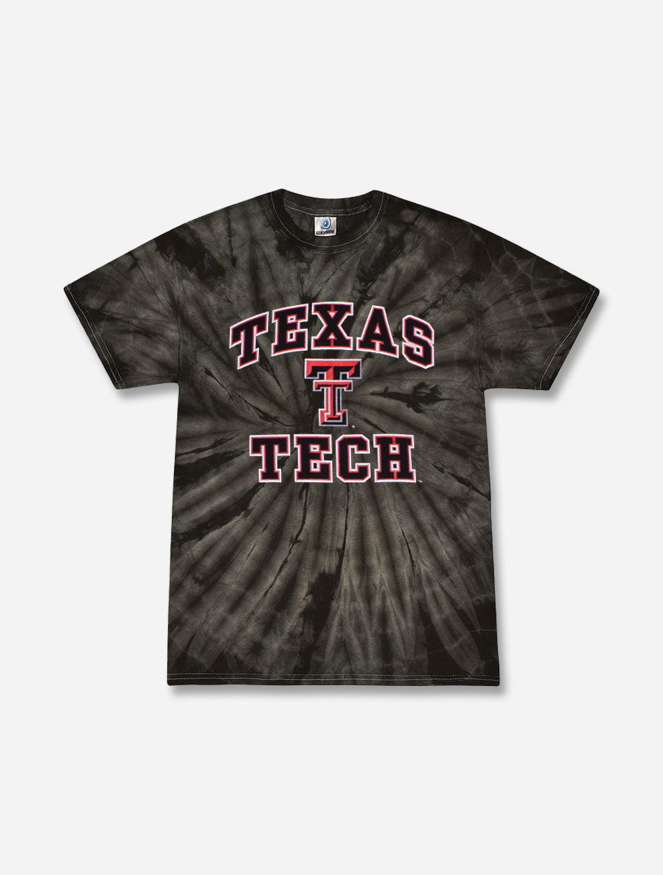 Texas Tech Red Raiders Brush Stroke Script Tie Dye T-Shirt in Black, Size: 2X, Sold by Red Raider Outfitters