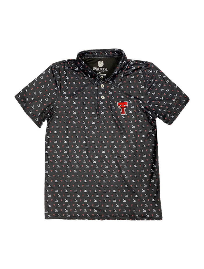 TODDLER Texas Tech Dark Horse "Pumpjack Mentality" Black Polo