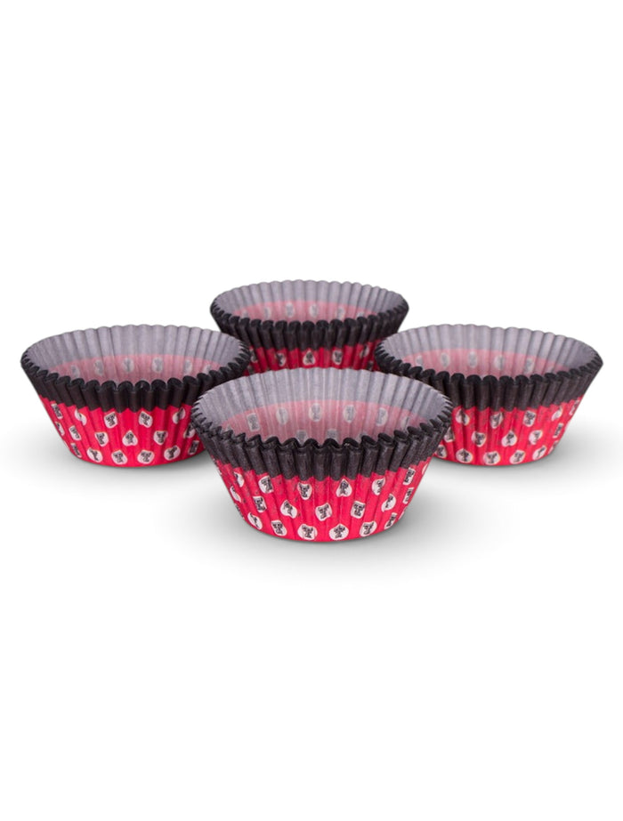 100 Double T Pattern Black & Red Baking Cups - Texas Tech – Front view