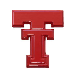 Texas Tech throwback Double T red powder coated car emblem