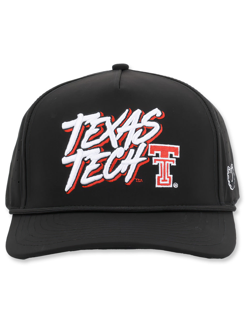 Texas Tech Dark Horse "Retro Splash" Black Sport Snapback Cap