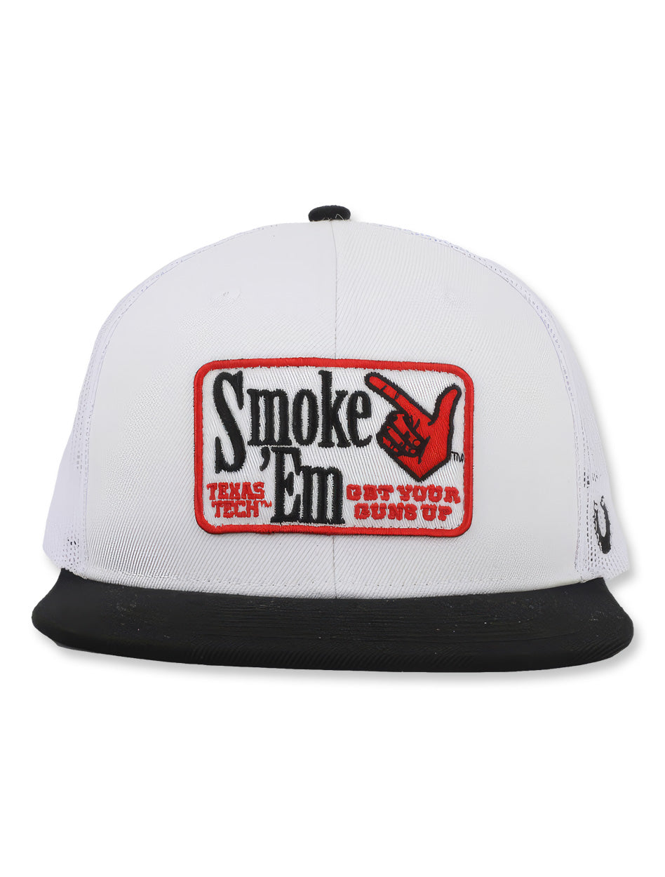 Texas Tech Dark Horse "Smoke'Em" White Snapback Cap