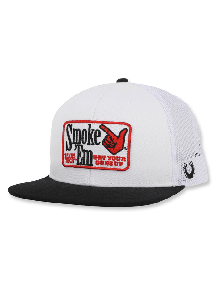 Texas Tech Dark Horse "Smoke'Em" White Snapback Cap