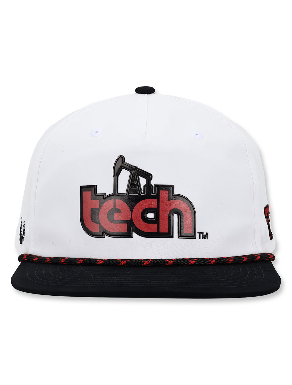 Texas Tech Dark Horse "Struck Oil" White Vintage Snapback Cap