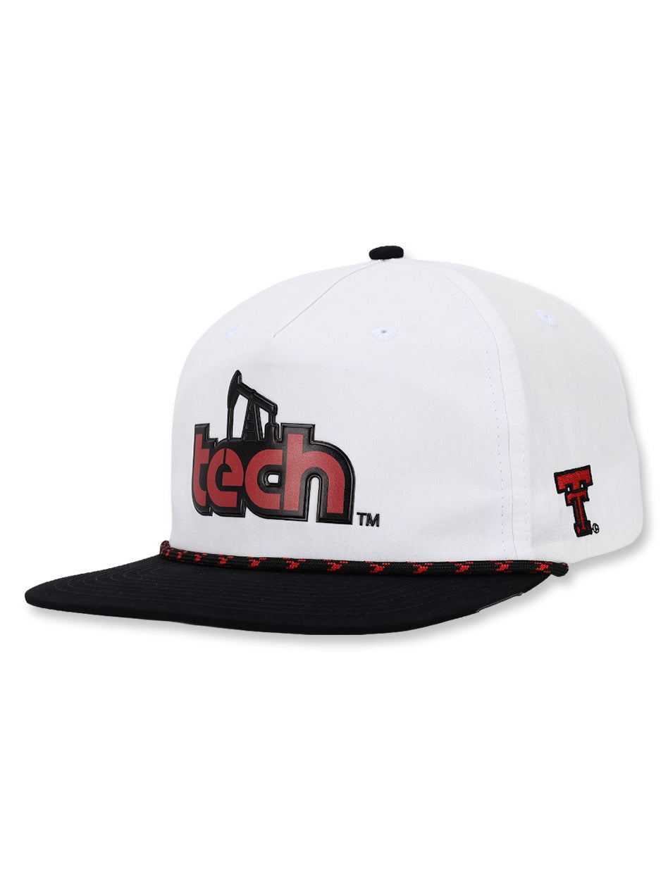 Texas Tech Dark Horse "Struck Oil" White Vintage Snapback Cap