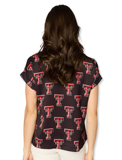 Texas Tech Stewart Simmons "Rolled Cuff" Blouse