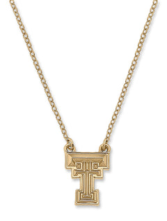 Texas Tech Double T 24K Gold Plated Pendant Necklace
