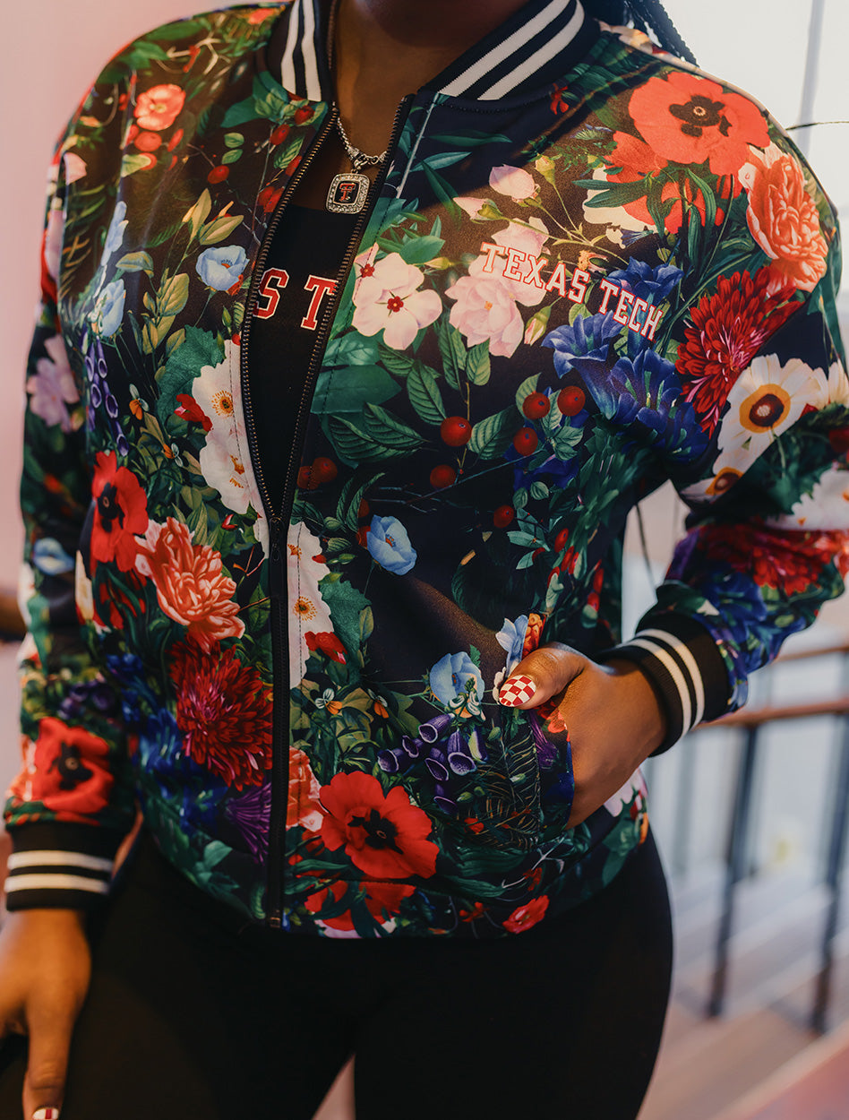 Texas Tech "Marissa" Floral Full Zip Jacket