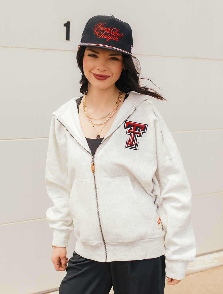 Texas Tech Press Box "Fairborne" Oversized Full Zip Hoodie