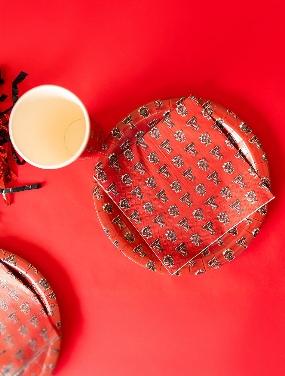 Texas Tech Raider Red Custom 25 pk 9" Paper Plates