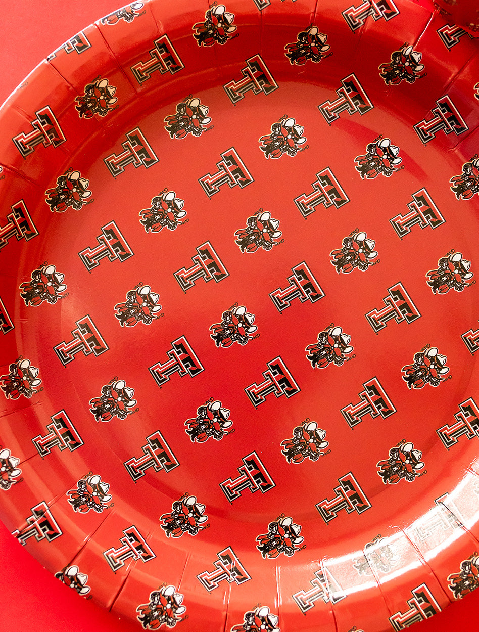 Texas Tech Raider Red Custom 25 pk 9" Paper Plates
