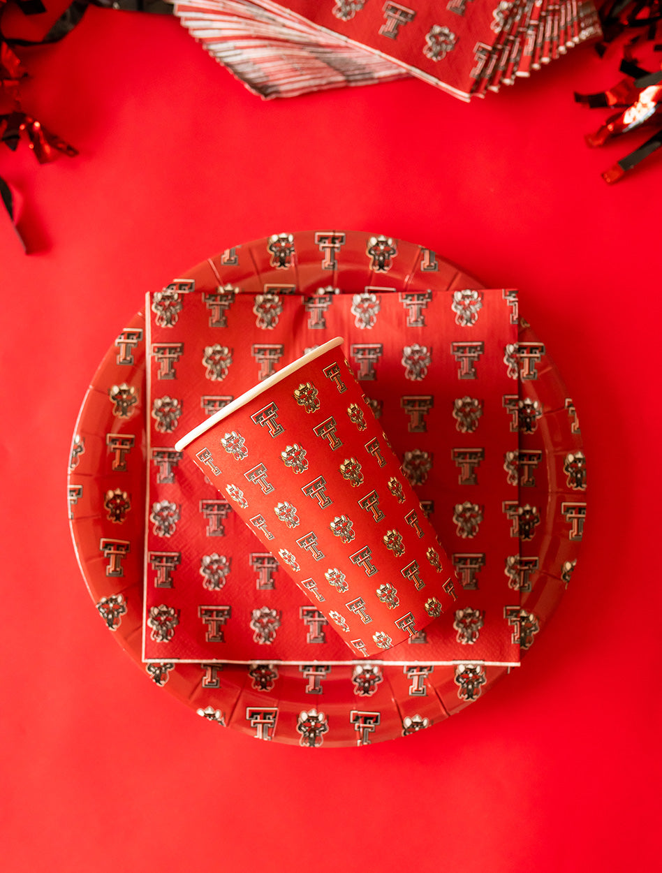 Texas Tech Raider Red Custom 25 pk 9" Paper Plates