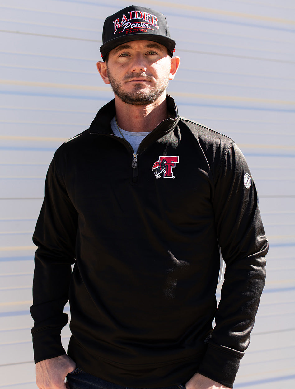 Texas Tech Dark Horse Essentials "Throwback Rearing Rider" 3.0 Quarter-Zip Pullover
