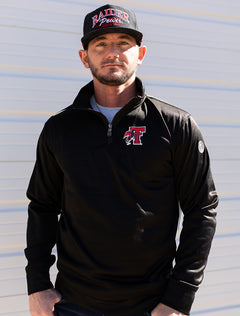 Texas Tech Dark Horse Essentials "Throwback Rearing Rider" 3.0 Quarter-Zip Pullover