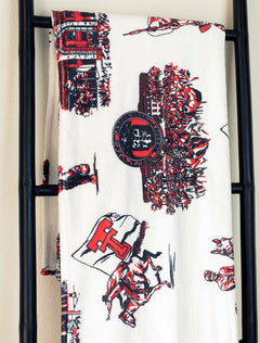 Texas Tech Toile Pattern Flannel Blanket