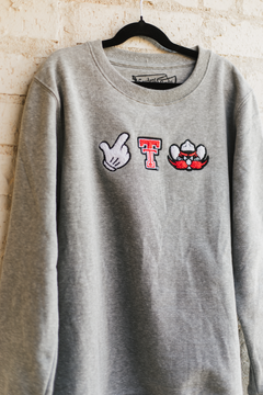 Texas Tech "3 Patch" Youth Grey Sweatshirt