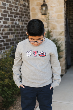 Texas Tech "3 Patch" Youth Grey Sweatshirt