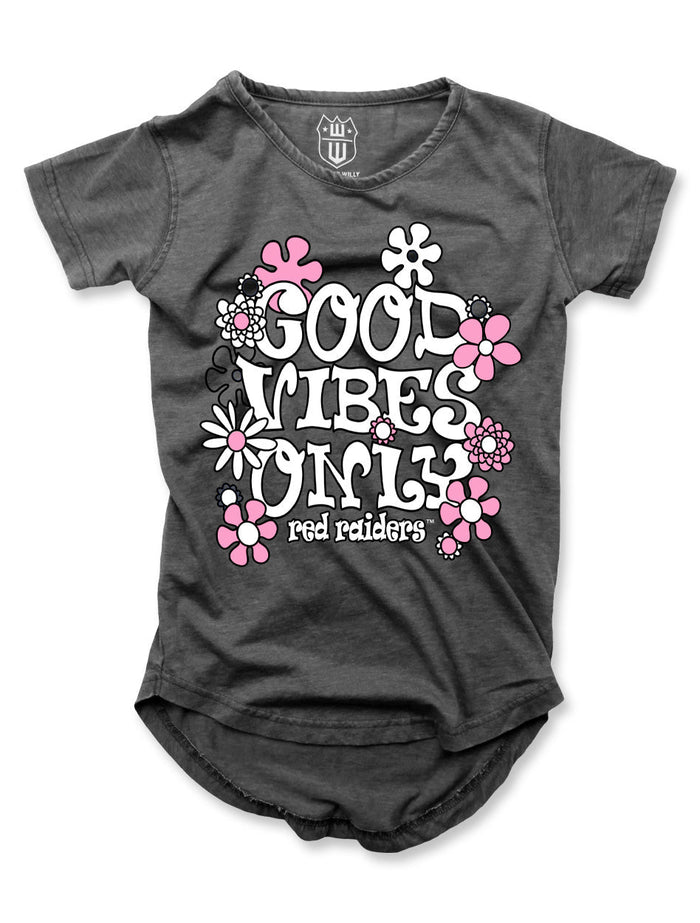 Texas Tech "Good Vibes" Burn Out Kids Tee