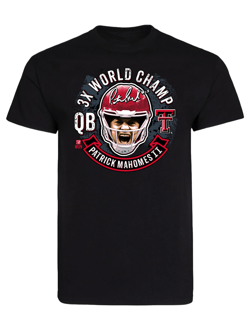 Texas Tech Mahomes "3X Head's Up" Black T-Shirt