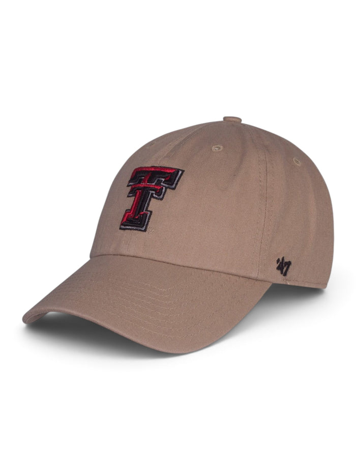 47 Brand Texas Tech "Clean Up" Adjustable Cap – Khaki front view