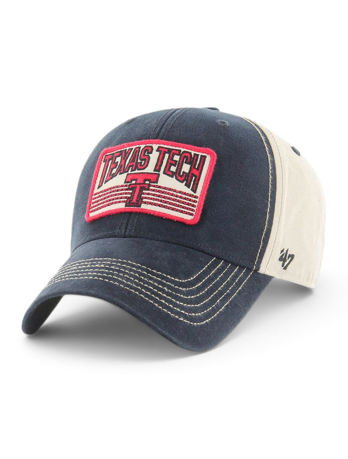 47 Brand Texas Tech Red Raiders "The Shaw" Texas Tech over Vault Double T Patch Adjustable Cap – Front view